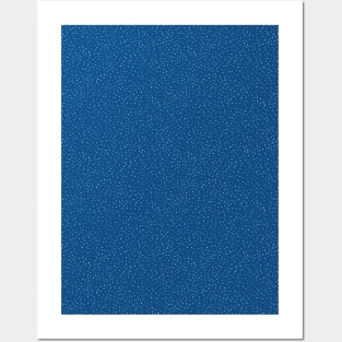 Pencil Dots - white on classic blue Posters and Art